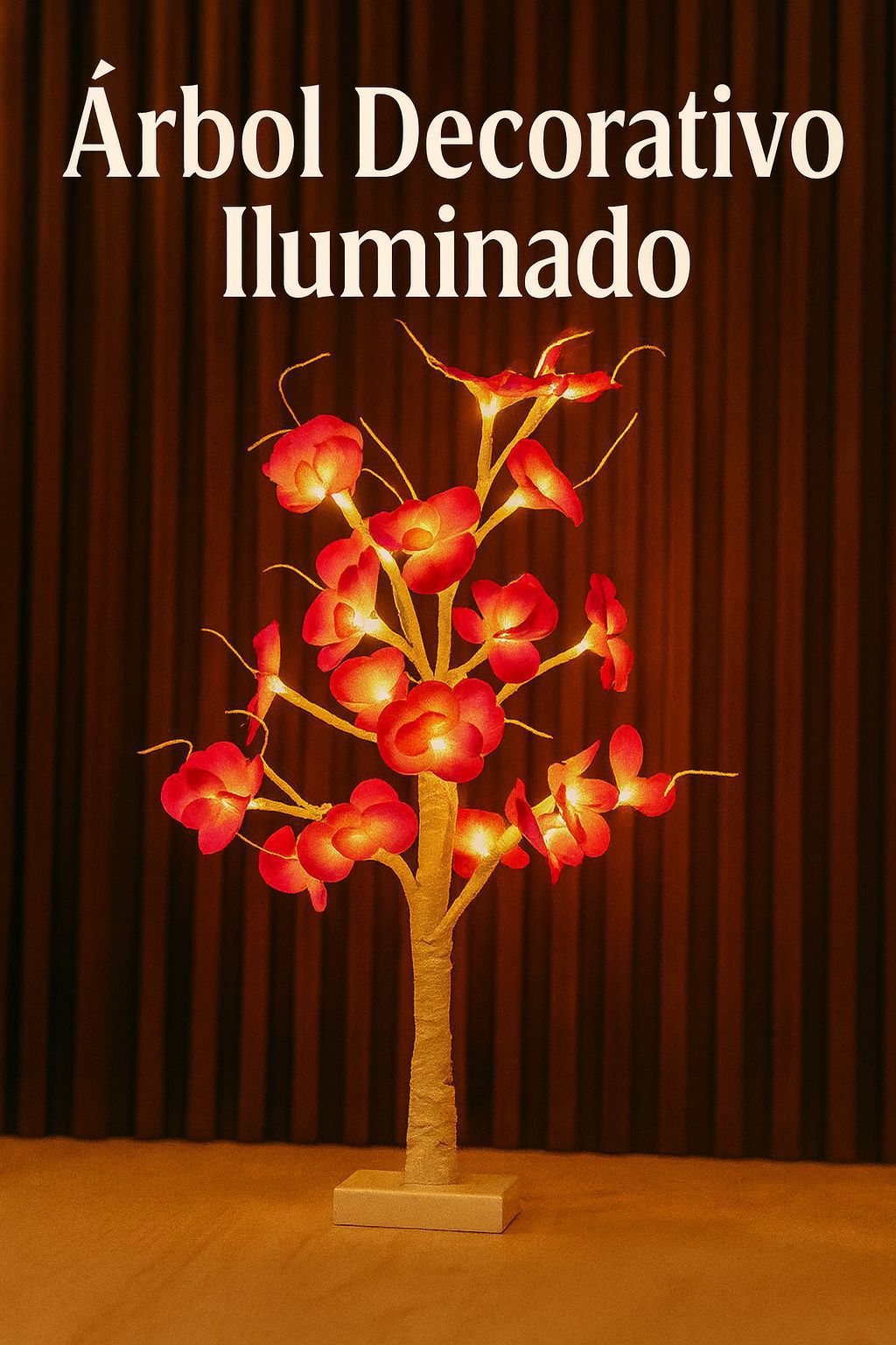 Miniatura 2 de Arbol decorativo con flores blancas/rosa